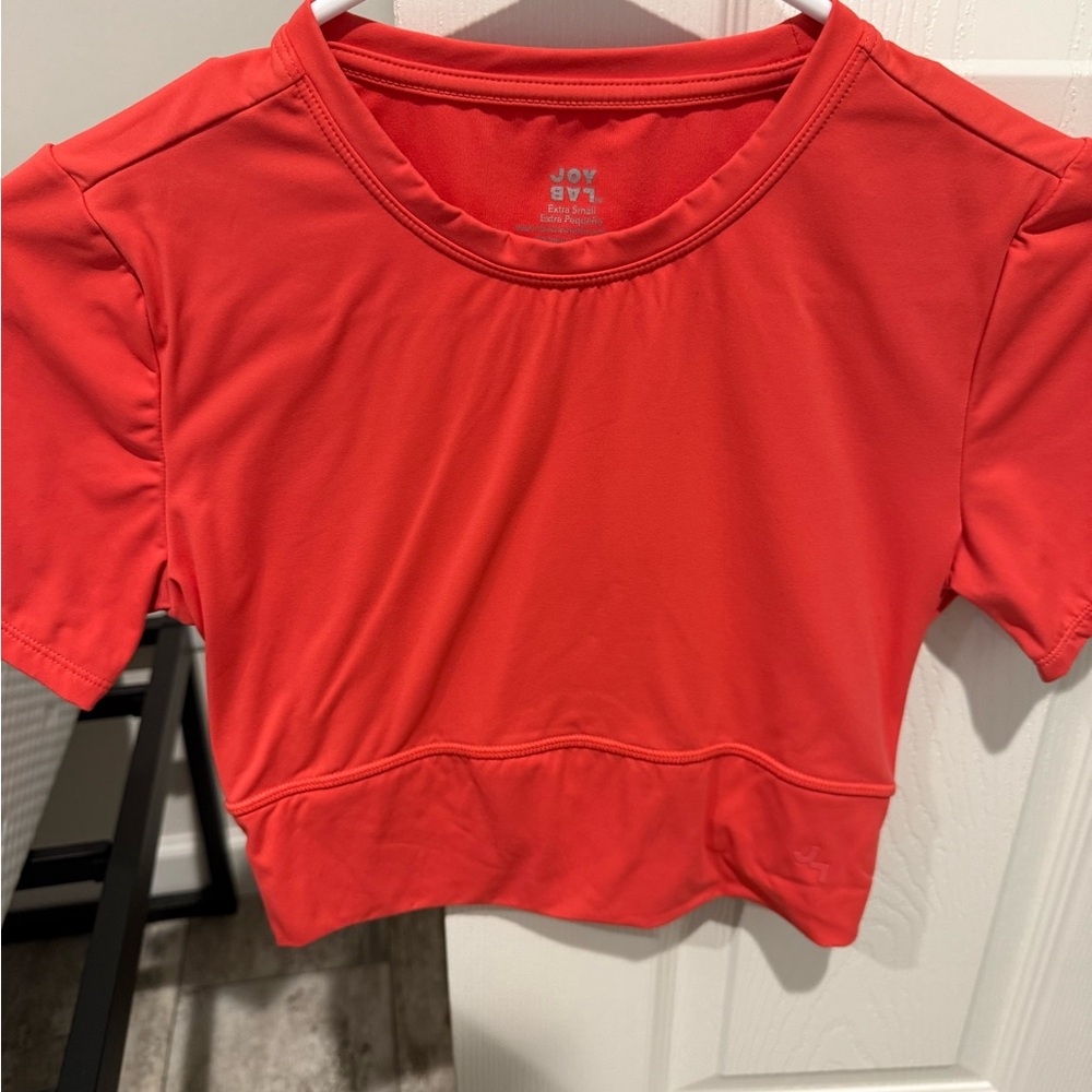 JoyLab Red Fitted Crop T-Shirt